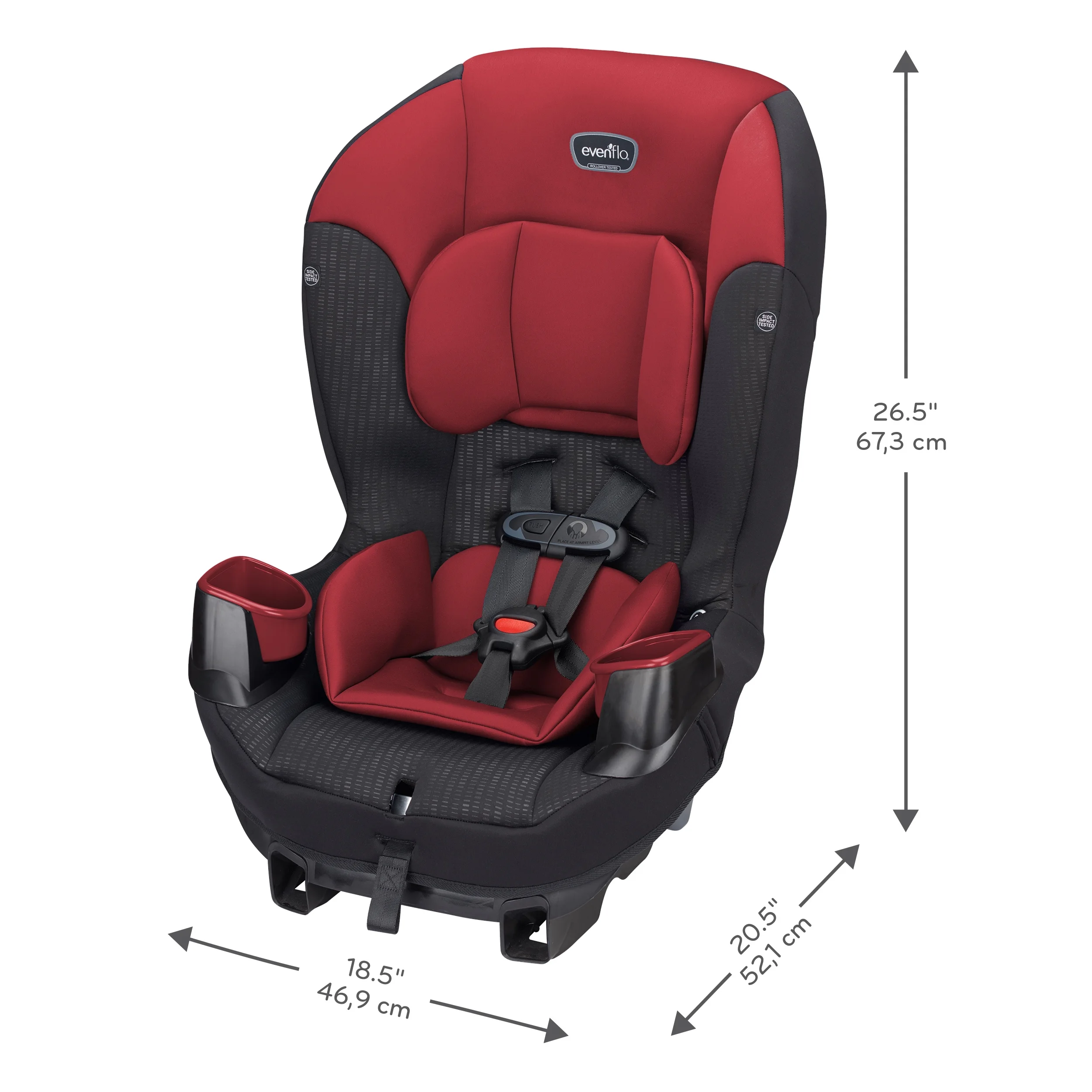 Evenflo Sonus 65 Convertible Car Seat (Rocco Red), Infant, Toddler