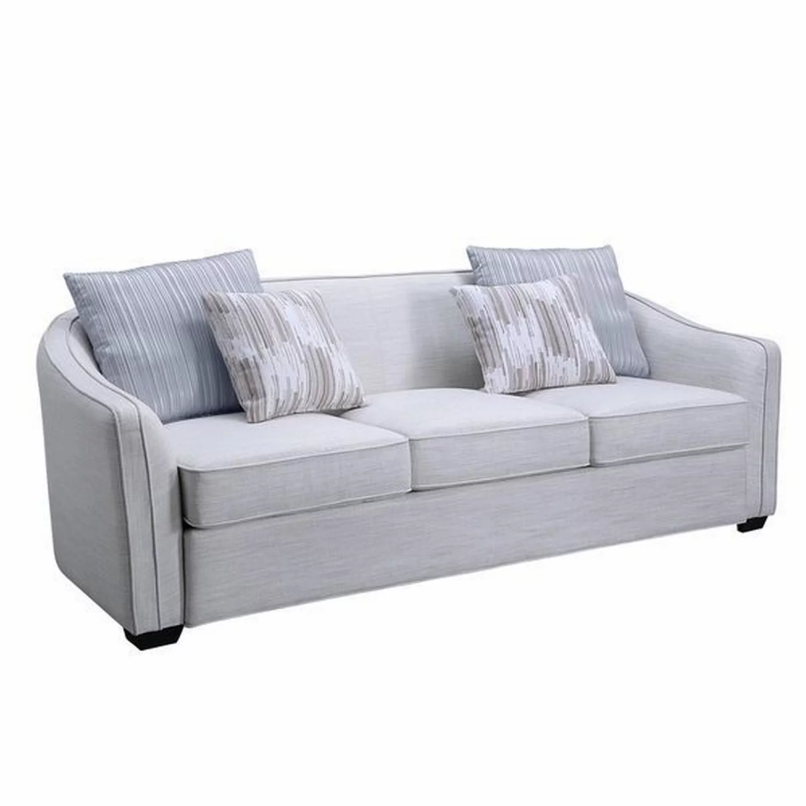 Benjara BM269547 Sofa with Fabric Upholstery & Sloped Arms, Gray