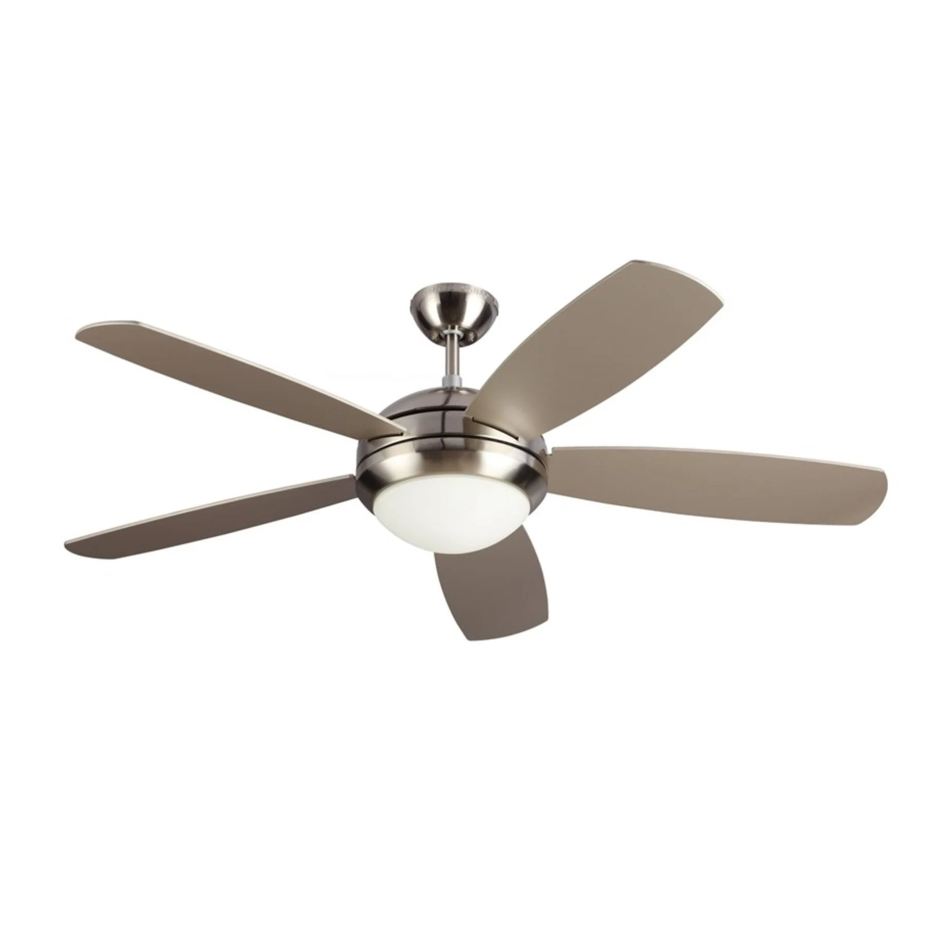 Monte Carlo Discus ES 52x22 Ceiling Fan with 2-light Kit - Brushed Steel - Silver Blades