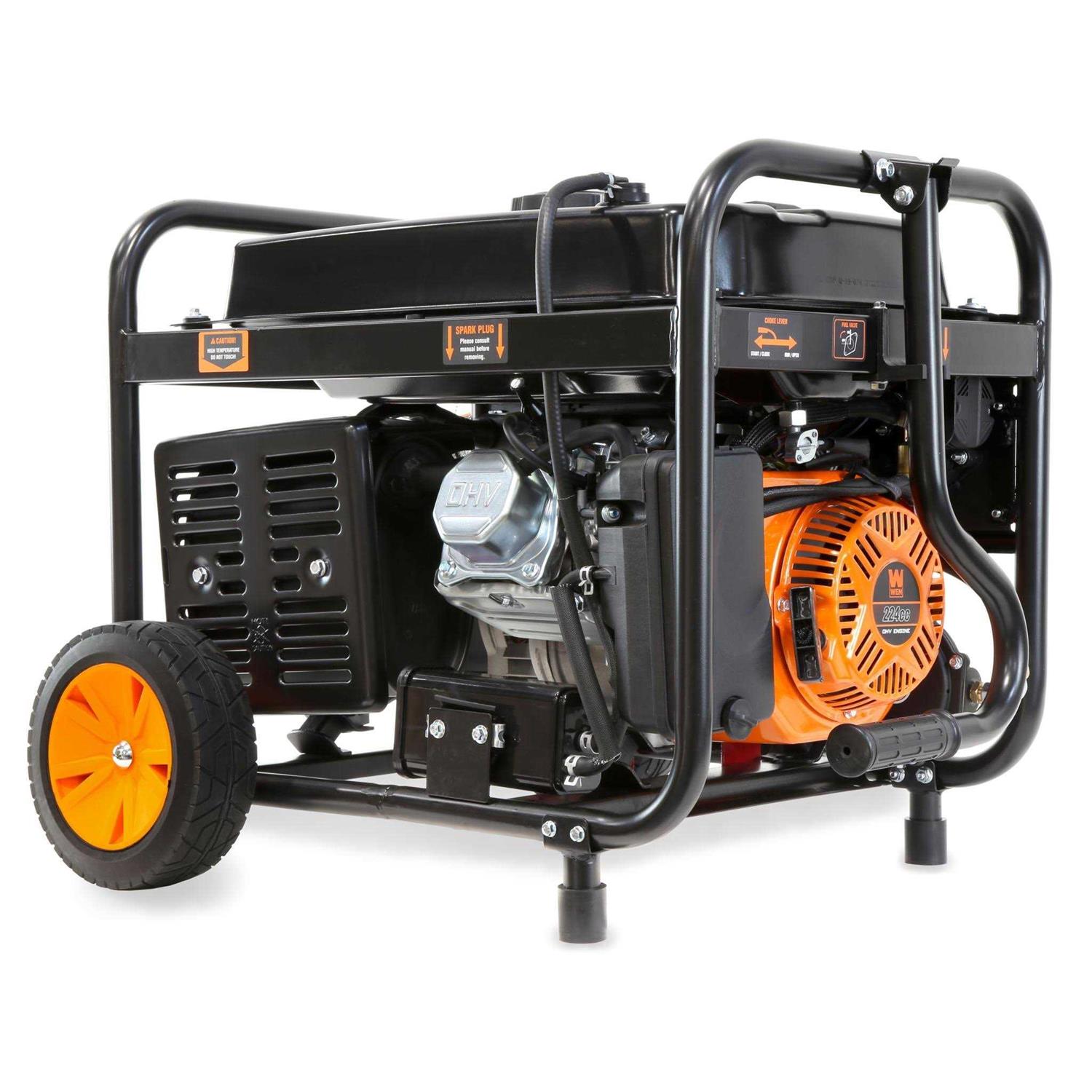 WEN 4750-Watt 120-Volt/240-Volt Dual Fuel Electric Start Portable Generator with Wheel Kit and CO Shutdown Sensor - Shop Hardware Tools Online Store