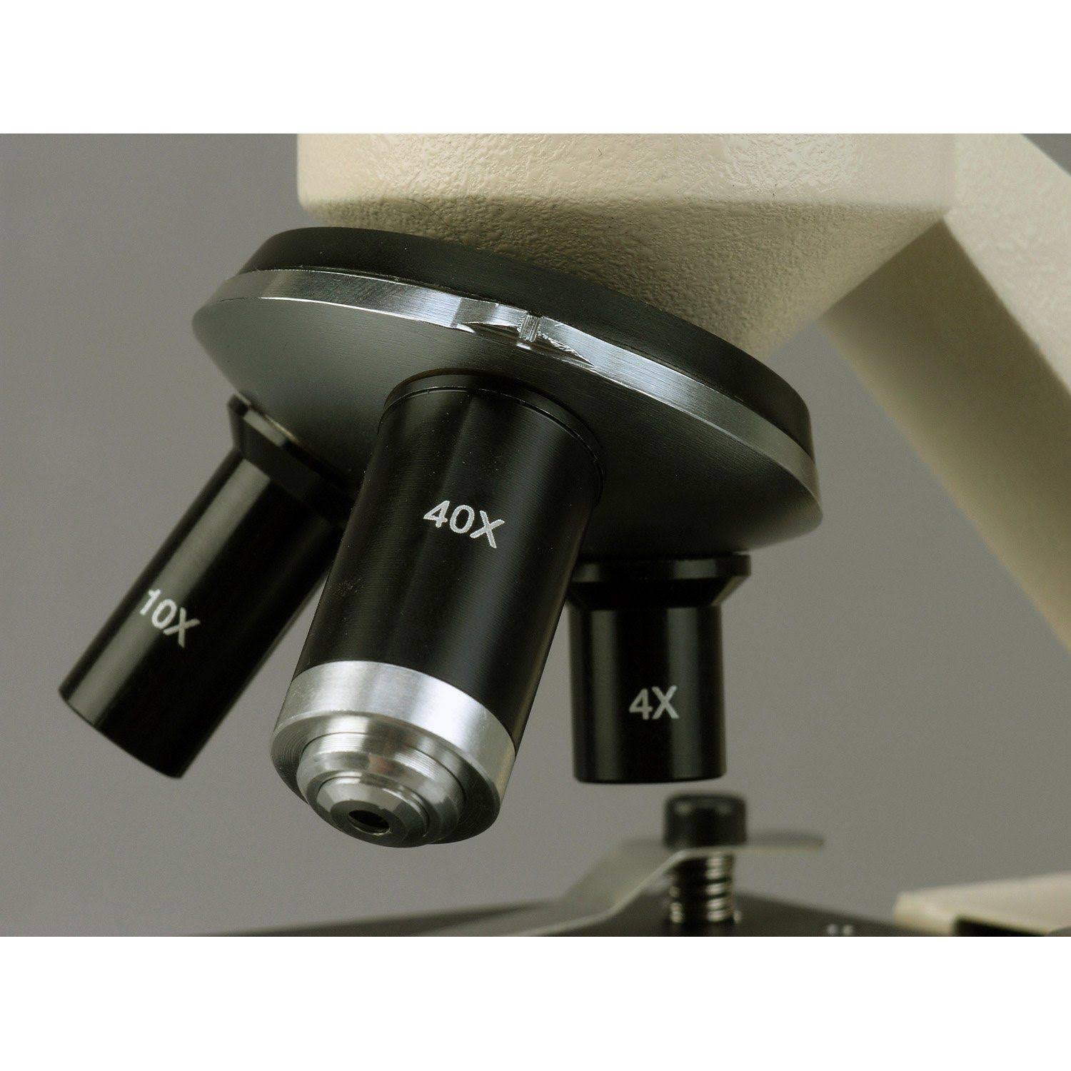 Amscope 40X-1000X All-Metal All Optical Glass Lens Student Biological Field Microscope with LED Light,