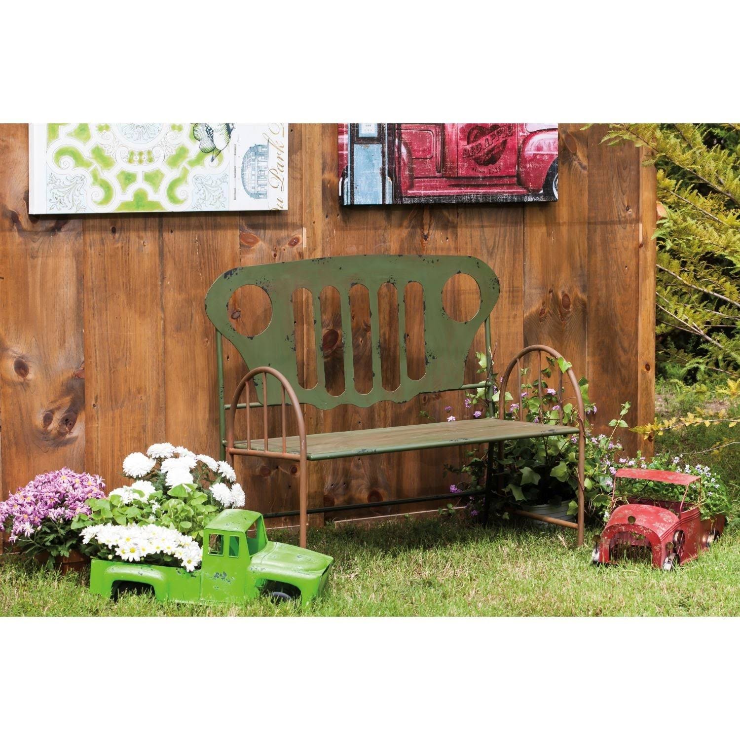 Re-Purposed Metal Truck Bench