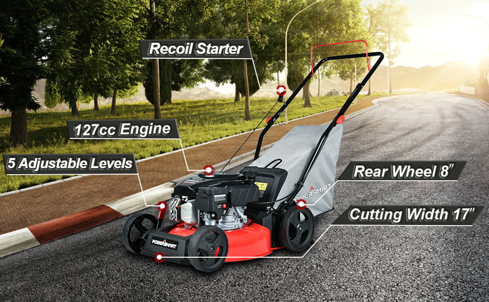 PowerSmart DB8617P 17 in. 3-in-1 Gas Push Lawn Mower