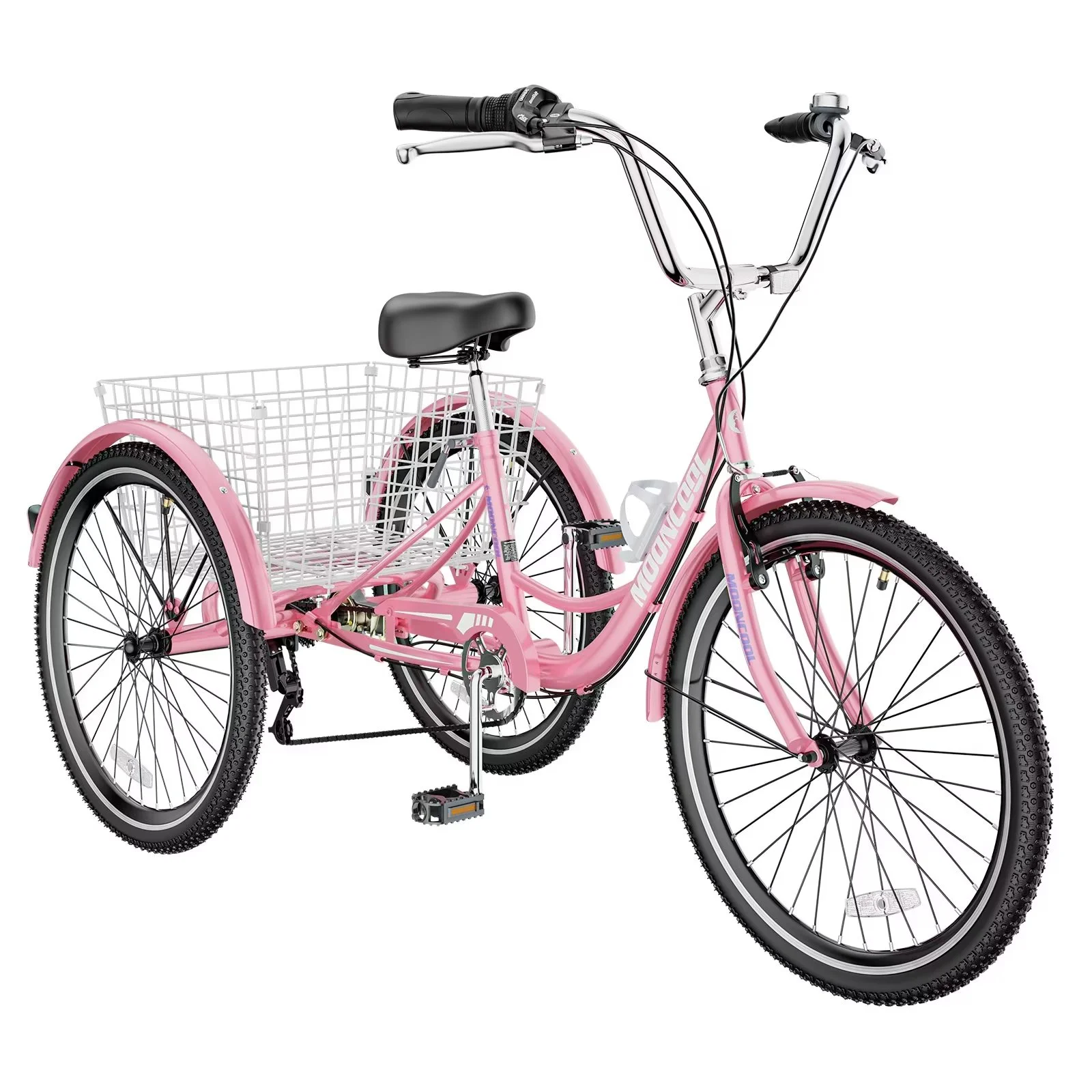 MOPHOTO Adult Tricycles 3 Wheel 7 Speed Trikes, 20/24/26 inch with Big Basket for Shopping, Picnics Exercise Men's Women's Senior's Trike