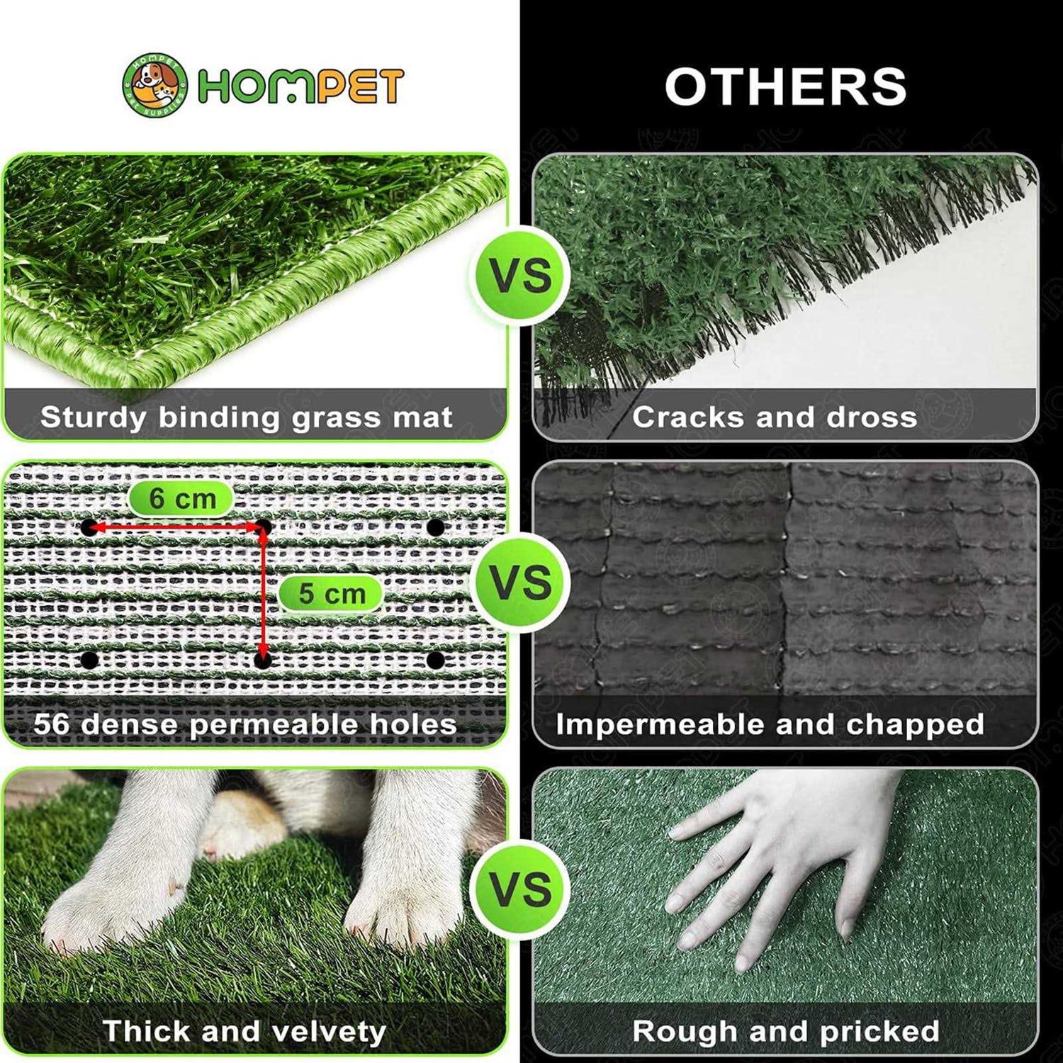 Hompet Dog Potty with Tray Large 30''x20'', Artificial Grass Patch for Indoor and Outdoor Use - Pet Supplies online store