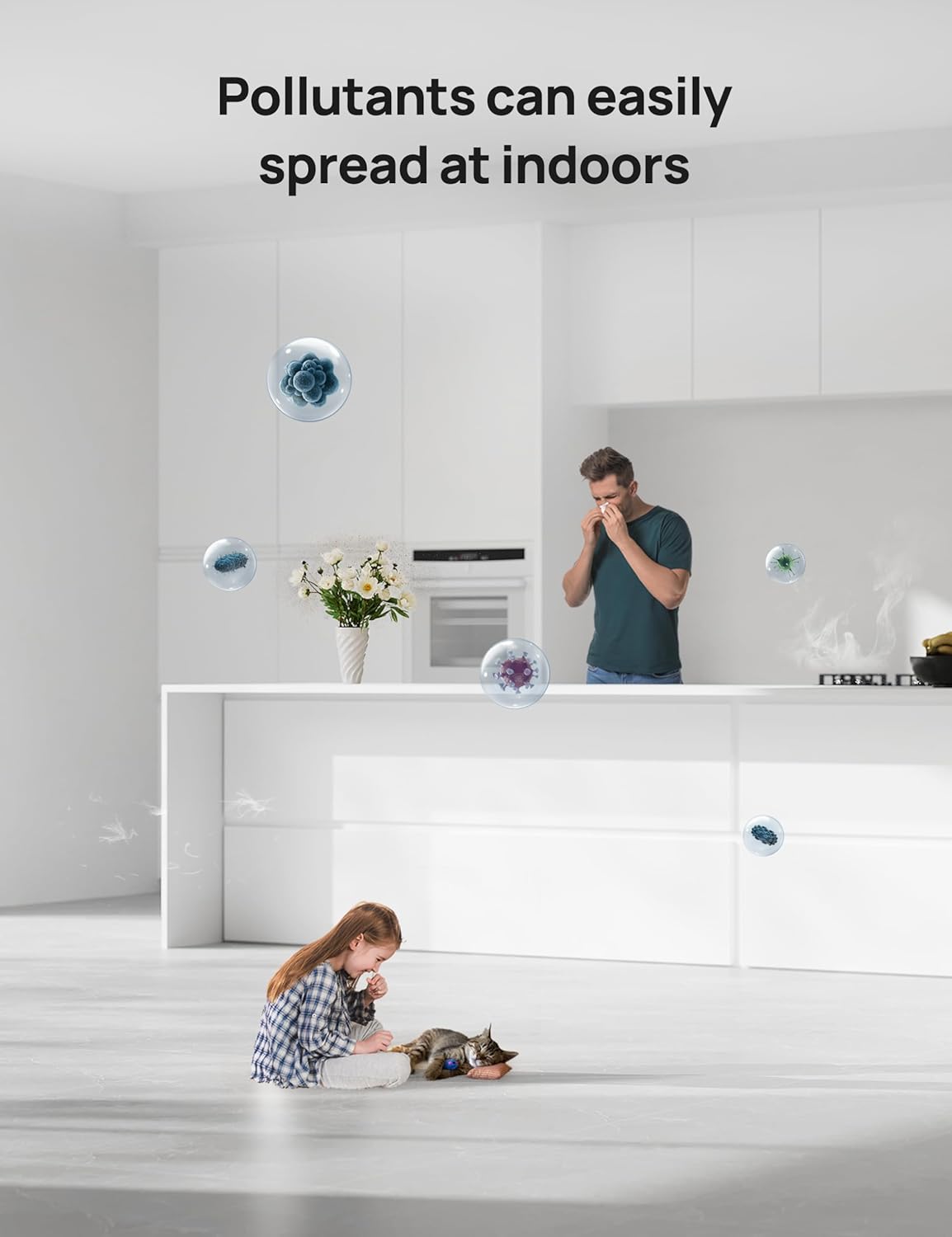 Dreo Air Purifier Tower Fan with 45" Oscillation, 27ft/s Airflow, App Control, and Replacement HEPA Filter for Bedroom