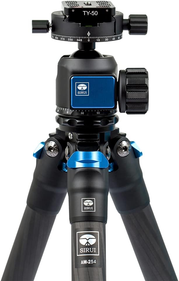 SIRUI AM-223 Carbon Fiber Camera Tripod Mini Travel Compact Tripod with 360° B-00K Ball Head, Arca Swiss Quick Release Plate, Loads up 15KG, Max Height 16.6, Folded Height 12.1