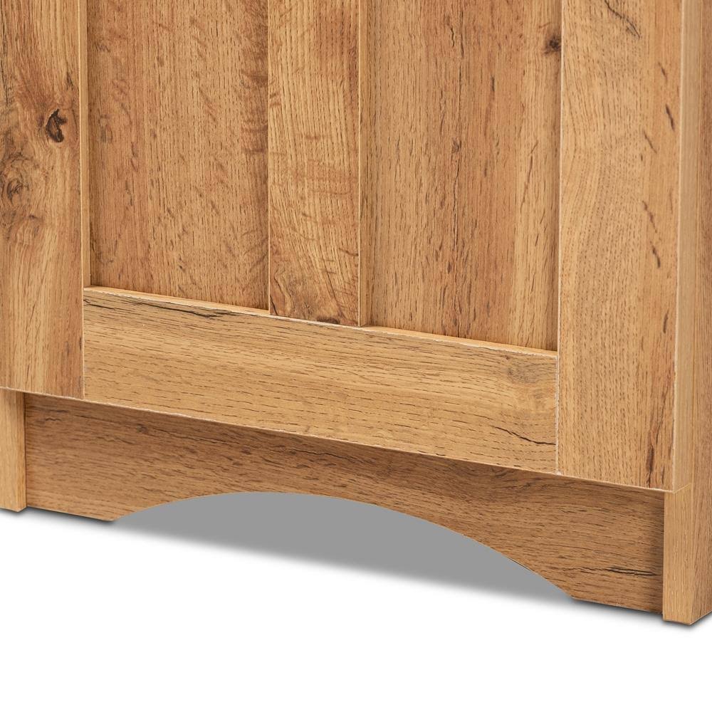 Oak Brown Finished Wood Buffet and Hutch Kitchen Cabinet Wotan Oak