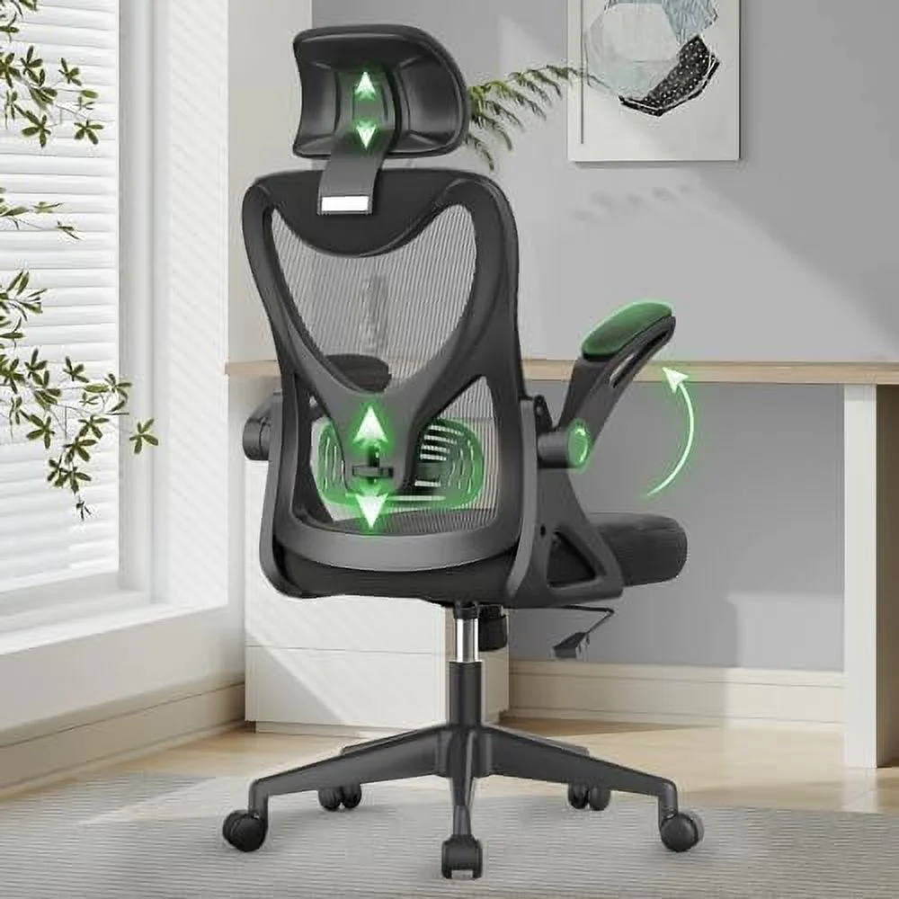 Office Chair - Ergonomic Desk Chair with Adjustable 2D Headrest &amp; Lumbar Support  Til t&amp; Height Adjustment  Office Desk Chairs