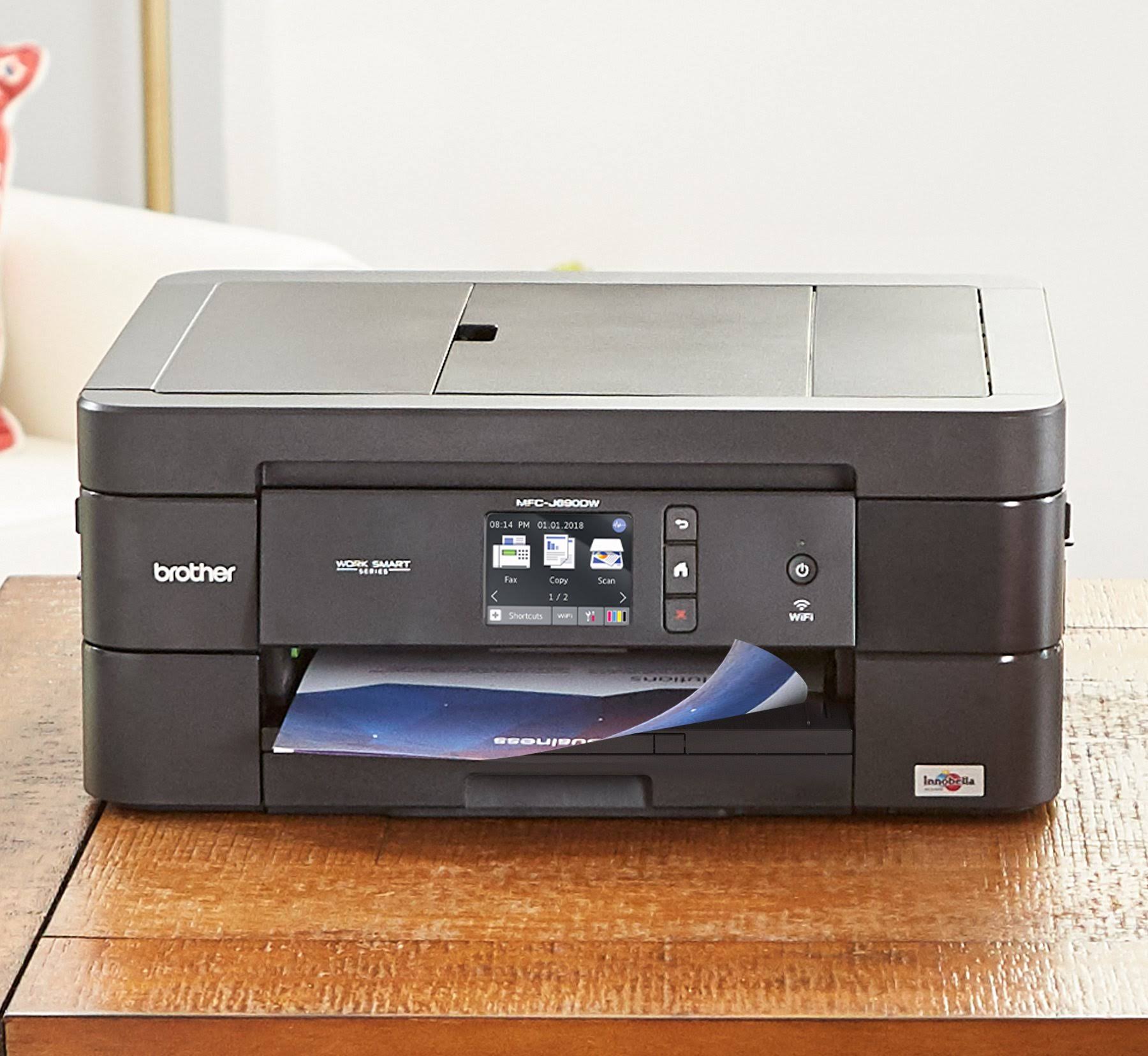 Brother - Work Smart Series MFC-J690DW Wireless All-in-One Inkjet Printer - Black