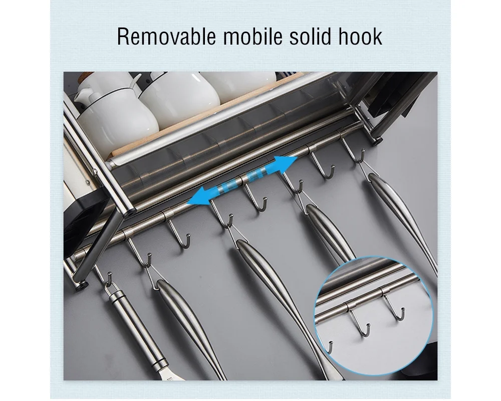 INTSUPERMAI Microwave Oven Wall Mount Shelf Rack Stainless Steel Kitchen Storage Shelf