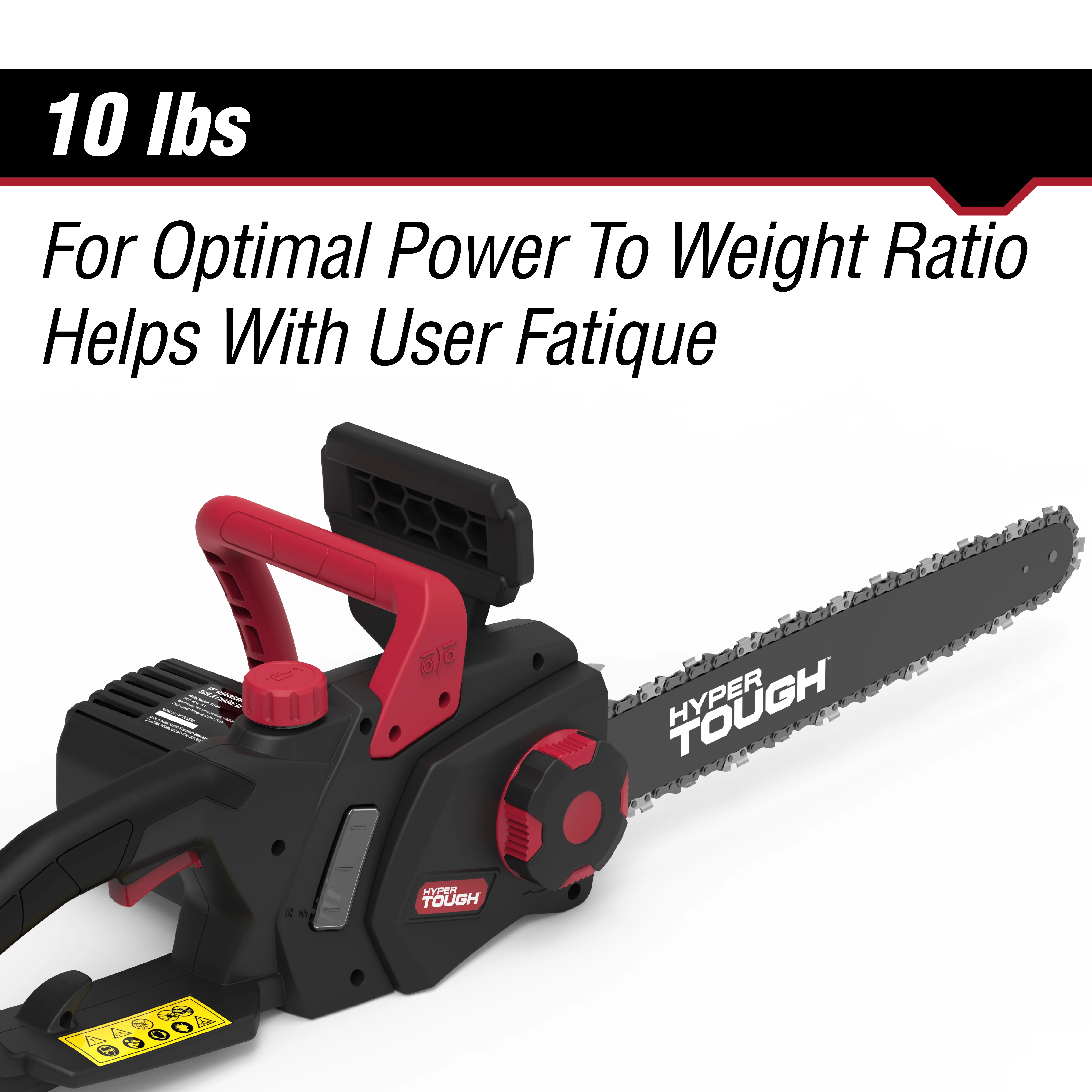 Hyper Tough 16-Inch Electric Chainsaw, 15-Amp Motor with Automatic Oiler, Tool-less Chain Tension, Metal Bucking Spikes included