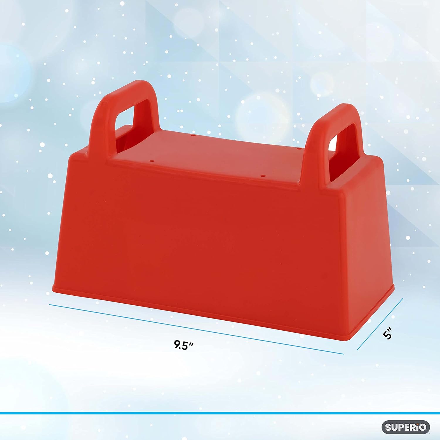 Superio Snow Block Mold Brick Form & Sand Mold Block Red 10 Inch - Kids Durable Outdoor Toys Winter Snow Fort, Snow Castle, Summer Sand Box, Beach Castle. Sturdy (Red-6)