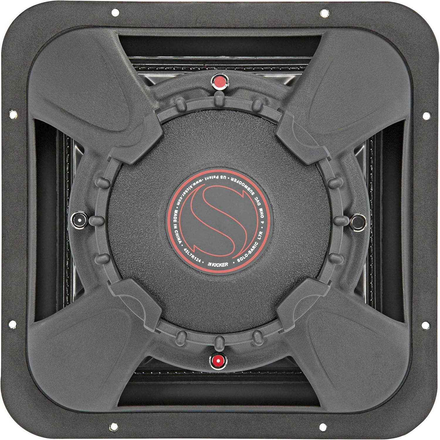 Kicker L7R 12 Inch 1200W Max Power 4 Ohm DVC Square Car Audio Subwoofer, Black