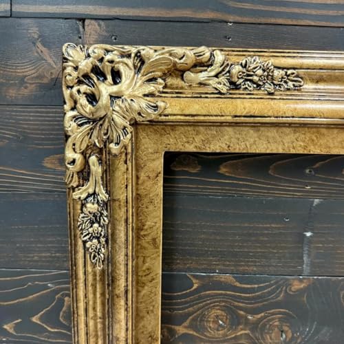 TV frame for Samsung The Frame TV, fits 32, 43, and 50 inch TVS. Marble Gold Finish (not for use with other models) Handmade wood ornate TV Frame