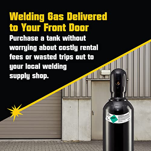 PrimeWeld 75% Argon 25% CO2 Bottle | DOT 3AA | USA CGA 580 Valve | Best Gas Blend for MIG Welding | Cylinders Full & Ready to Use