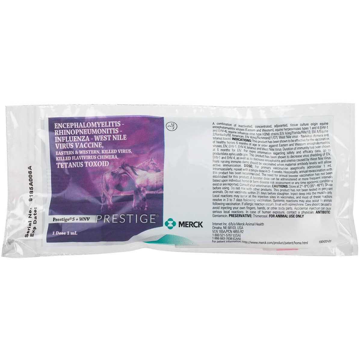 Merck Prestige 5 + WNV Vaccine - Pet Supplies online store