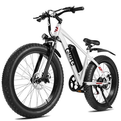 Racer Plus Adult Electric Bicycle, Peak 1000W Motor Electric Bike for Adults, Up to 28MPH 65Miles, 26x4.0 Fat Tire Electric Mountain Bike with 48V 13AH Battery, 7 Speed Front Suspension E Bike