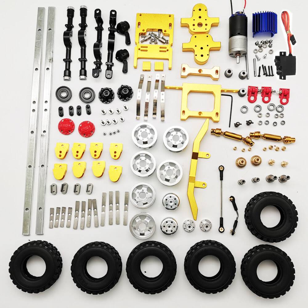 Banggood WPL 1/16 Upgraded Metal RC Car Chassis Unassembled Kit for Military Truck Vehicles DIY Parts