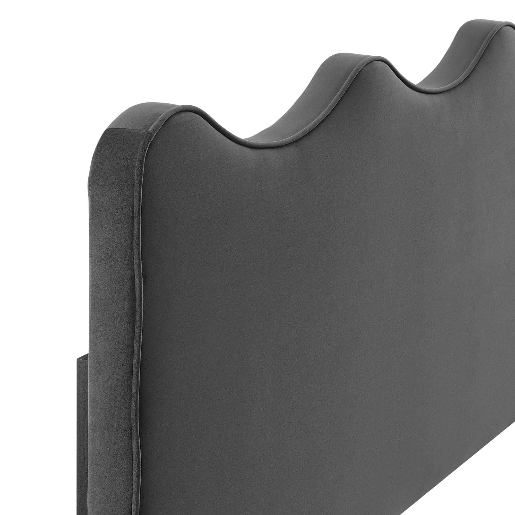 Athena Performance Velvet Headboard King/California King / Light Gray