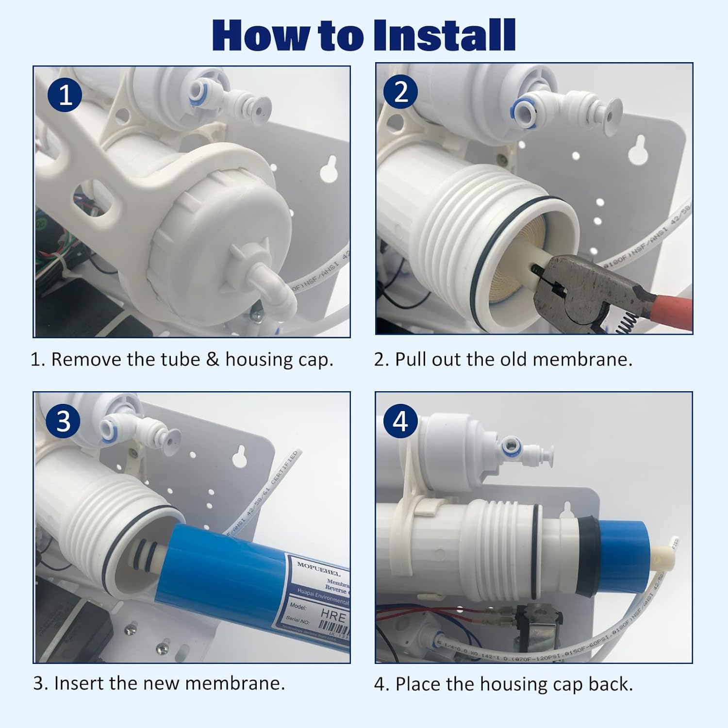 400 GPD RO Membrane with Reverse Osmosis Membrane Housing Set (1 Set) & 400 GPD RO Membrane (1 Pack), Reverse Osmosis Filter Replacement Kit, RO Membrane Housing Set for Maple Syrup RO System
