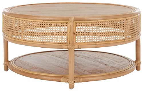 SAFAVIEH Home Collection Arvid Natural Brown Solid Wood Coffee Table (Fully Assembled)