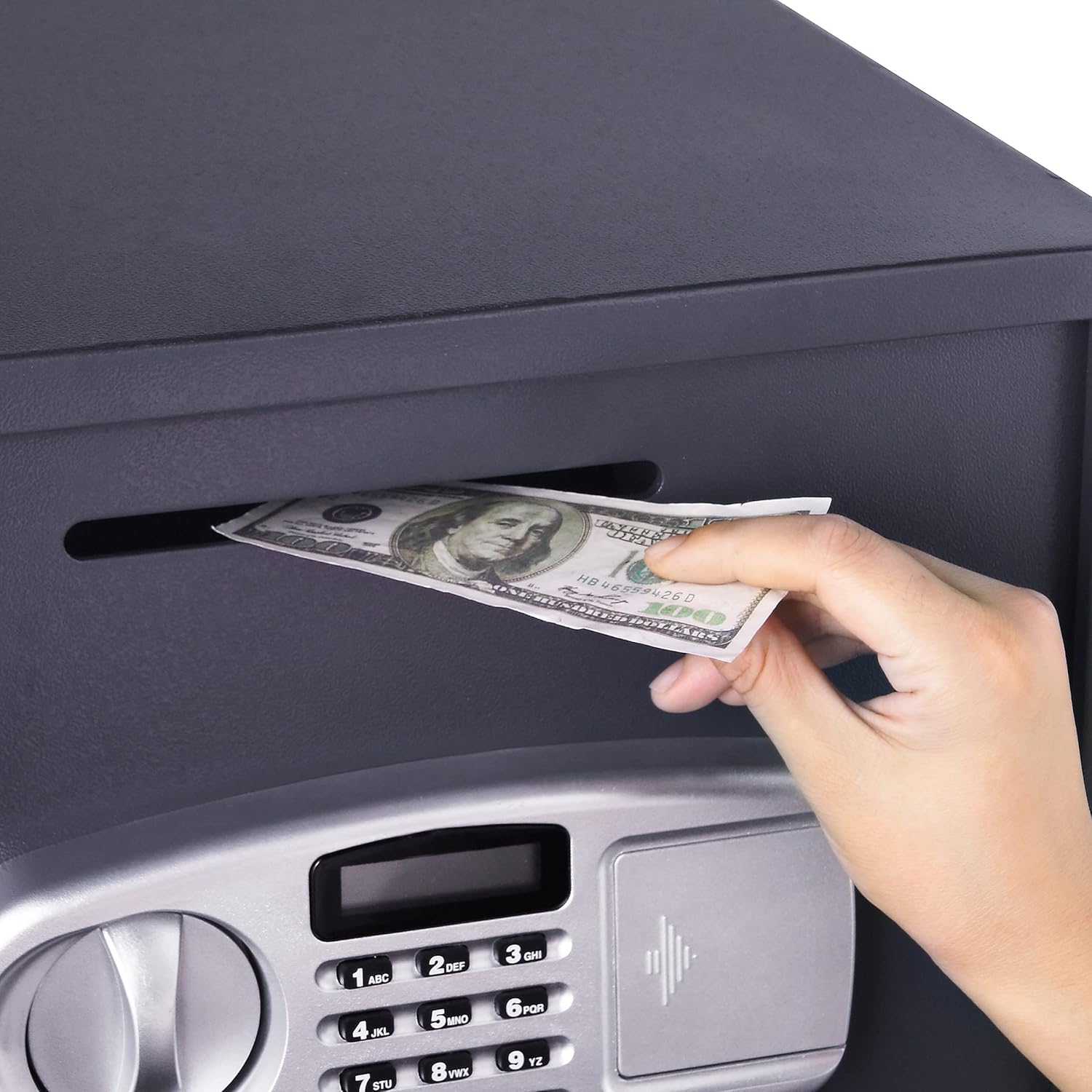 PARAGON LOCK & SAFE Digital Depository Safe – Electronic Drop Box with Keypad, 2 Manual Override Keys – Deposit Cash Easily – For Home or Business
