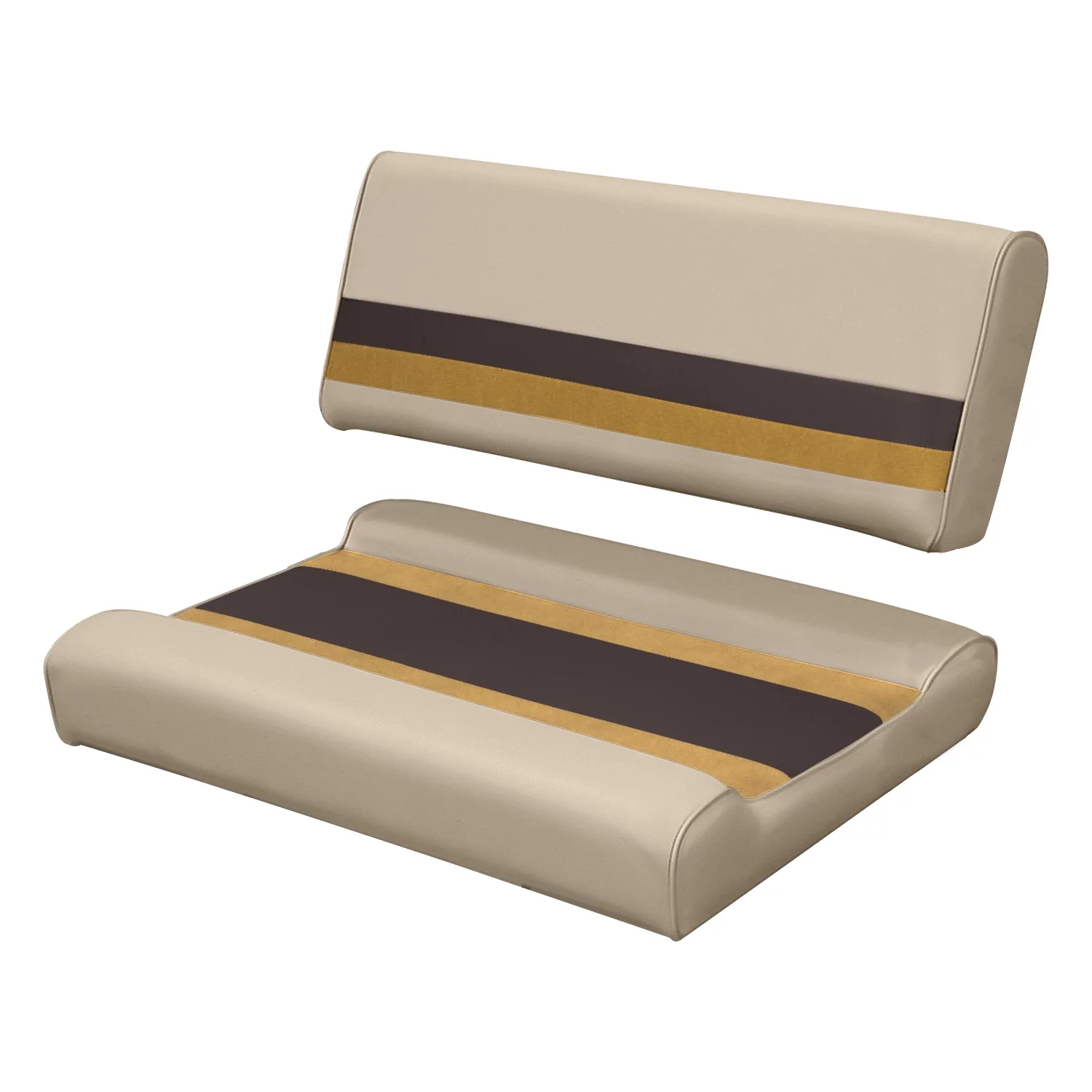Wise 8WD125FF-1010 Deluxe Series Pontoon Flip Flop Bench Seat and Backrest Cushion Set, Sand/Chestnut/Gold - Curated Treasures Market
