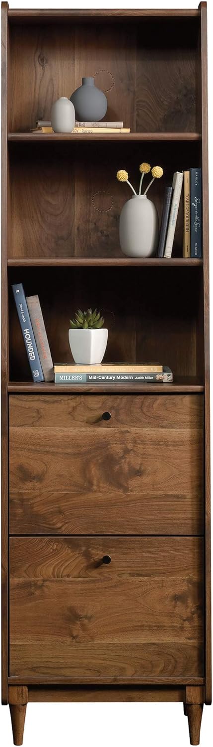 Sauder Harvey Park Narrow Bookcase, Grand Walnut finish