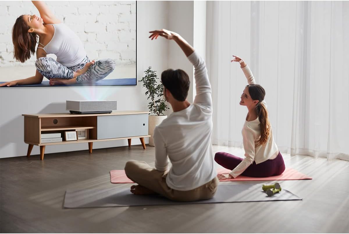 LG CineBeam UHD 4K Projector HU715QW - DLP Ultra Short Throw Laser Smart Home Theater Projector, White