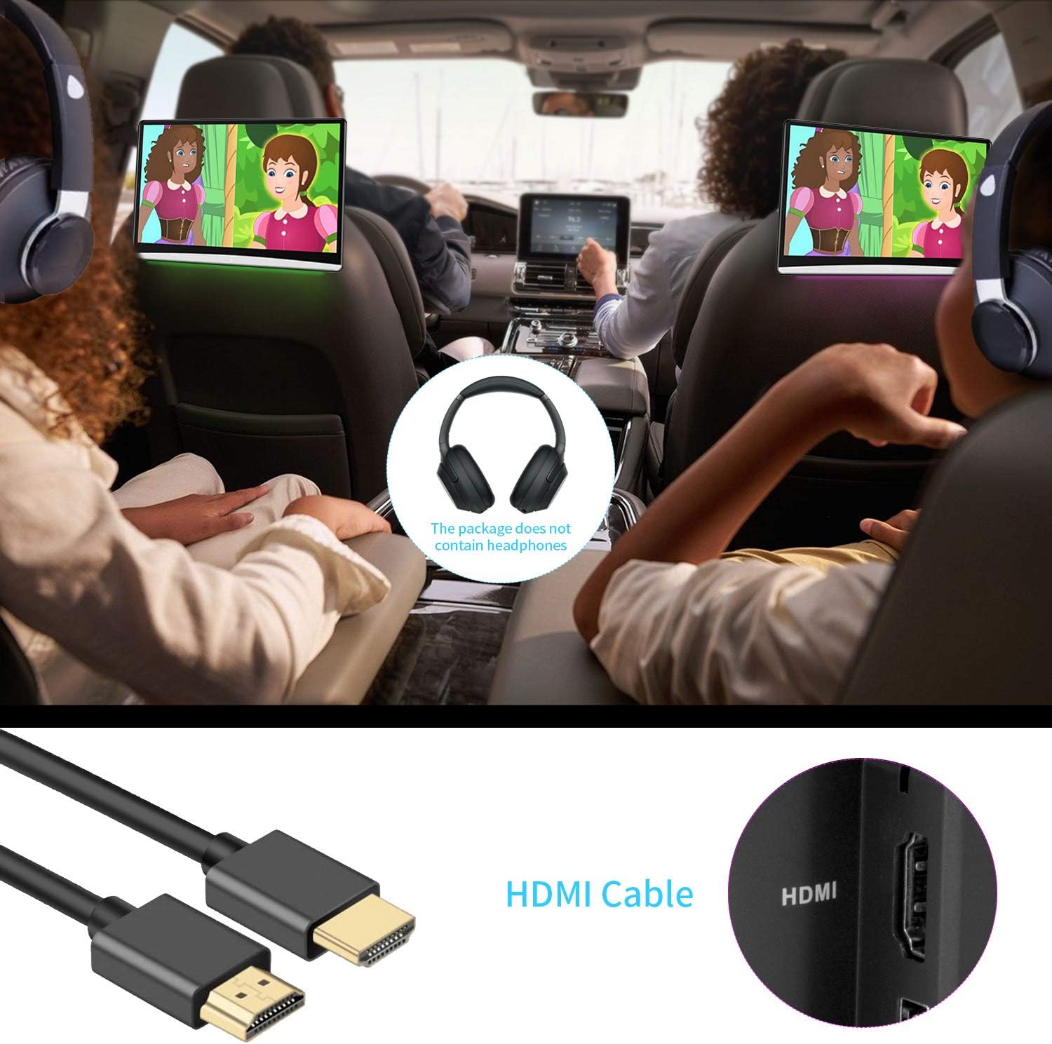 13.3" Upgrade Android 10 Car Headrest Video Players with 2.4G/5G Dual Brand WiFi, Dual Rear Seat TV Monitors Can Sync Screens, IPS Touch Screen 4K Tablets, HDMI Out/in Bluetooth FM USB-KK133SC