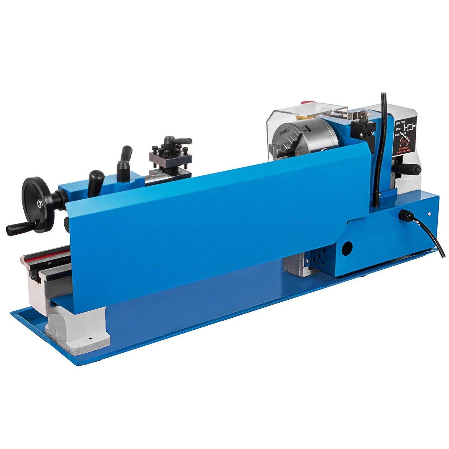 VEVOR Metal Lathe 7x14inch Precision Bench Top Mini Metal Lathe 550W Precision Metal Lathe Variable Speed 50-2500 Rpm Nylon Gear with a Movable Lamp - Shop Hardware Tools Online Store