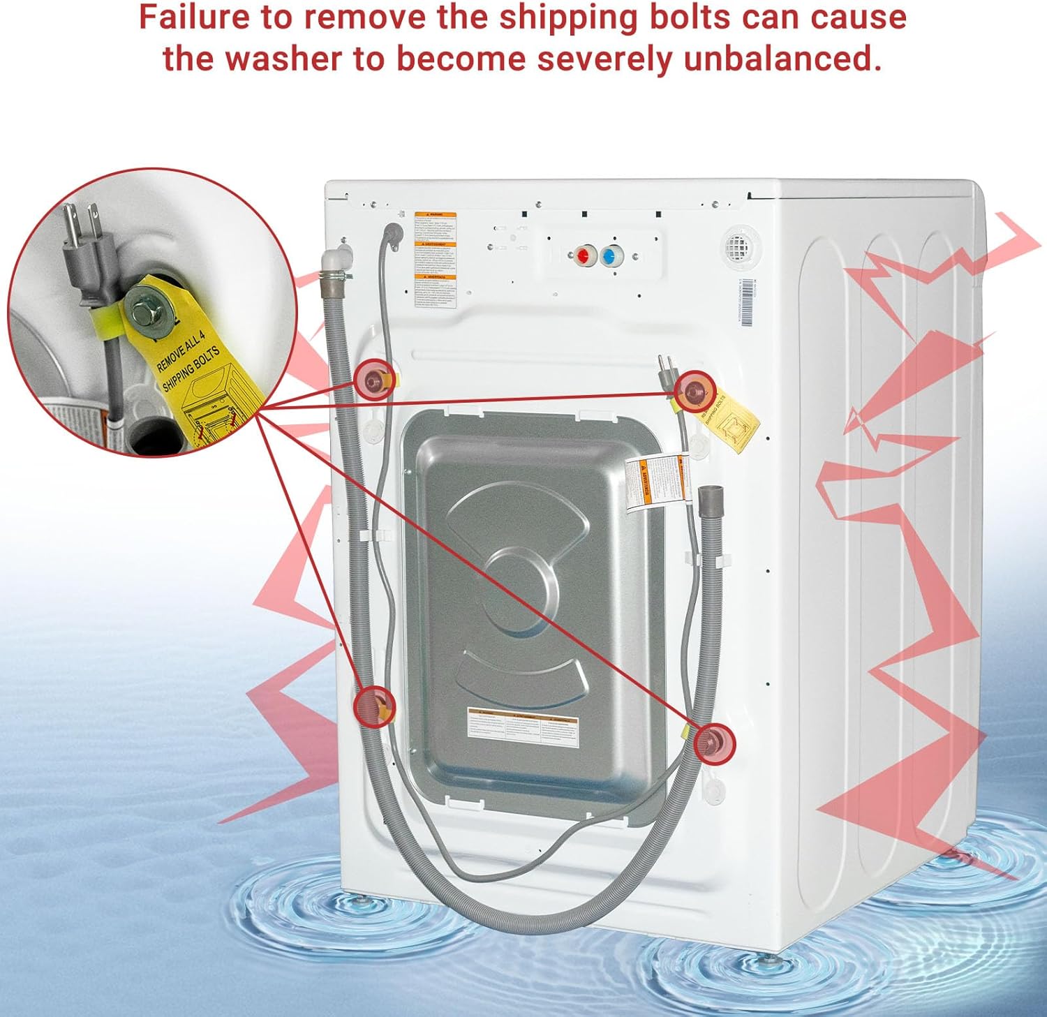 Front Load Washing Machine 4.5 Cu. Ft Washer Machine 27IN Large Capacity 12 Washing Cycles Super Speed Clothes Washing lavadora for Apartment RV, Steam Refresh