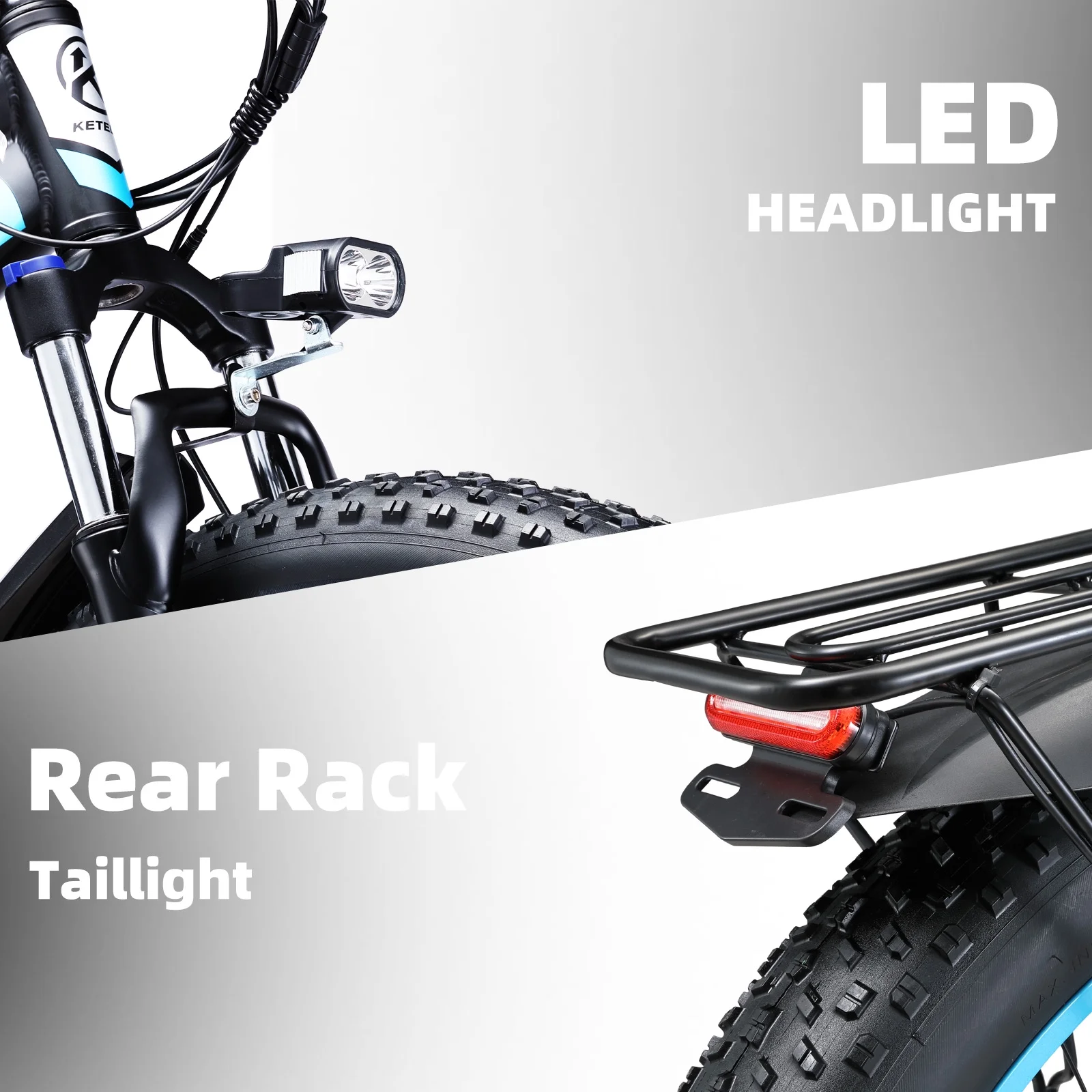 KETELES Electric Bike for Adults Ebike, 750W Adults E Bike, Electric Mountain Bicycle 48V 13AH Removable Battery, 26" Fat Tire Electric Bike