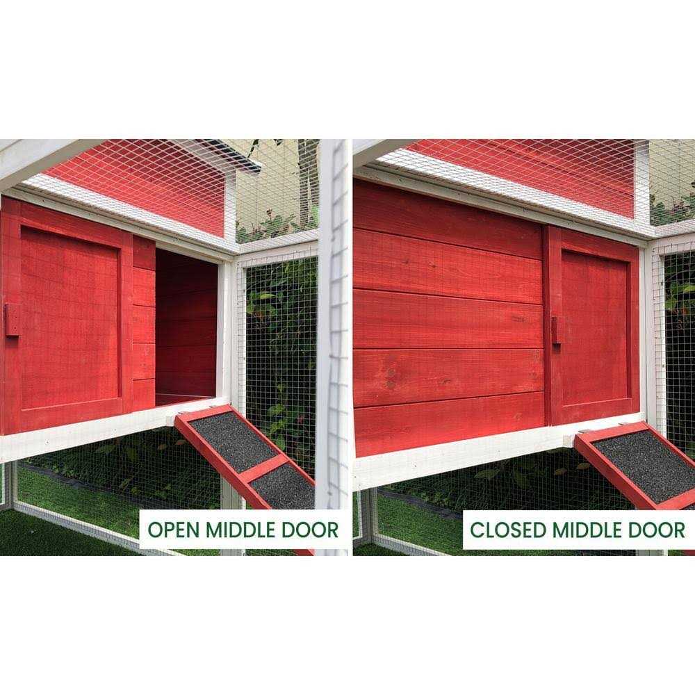 Hanover Outdoor Elevated Wooden Chicken Coop with Ramp Nesting Box HANCC0104-RED - Pet Supplies online store
