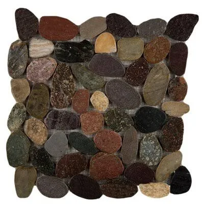 Emser Tile Flat Rivera Pebbles 12x22 x 12x22 Mosaic in Natrual Blend