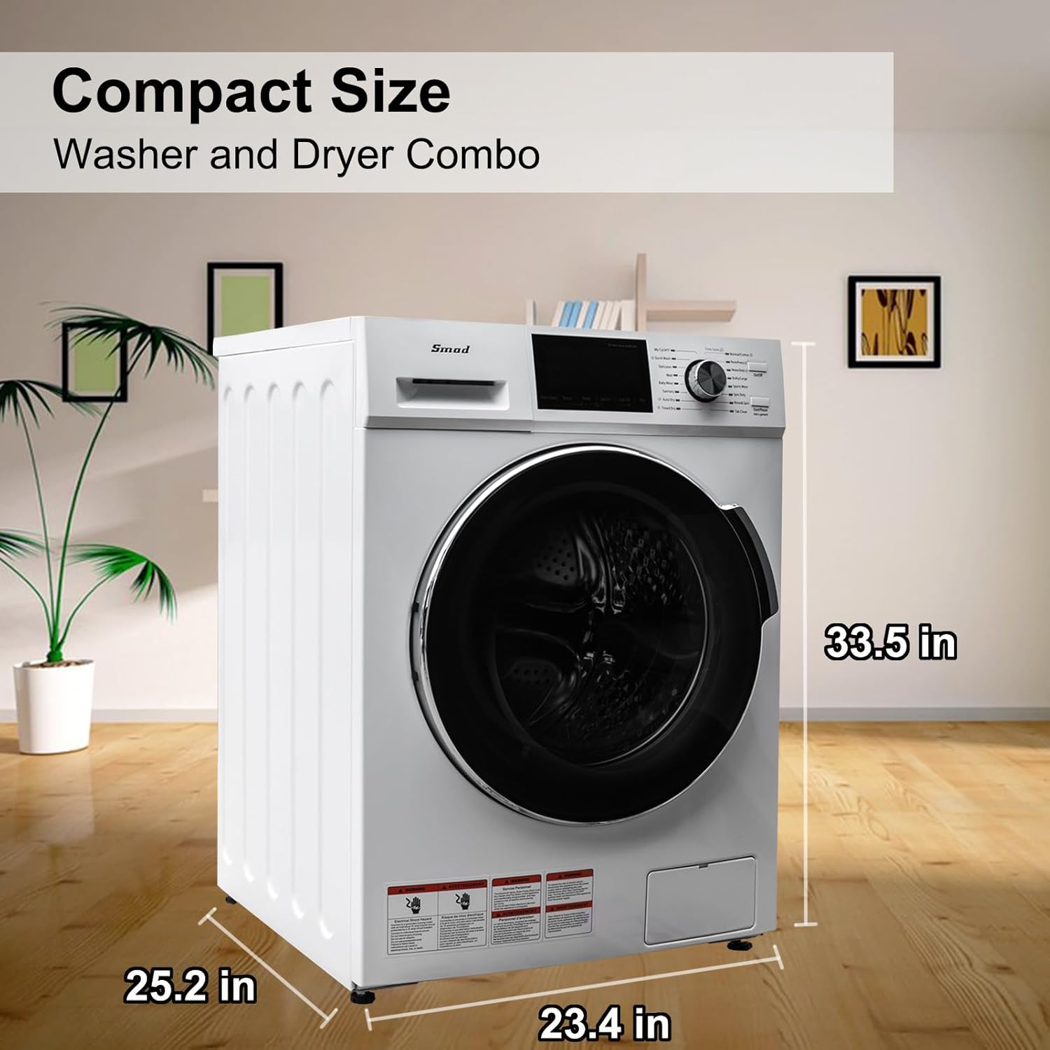 All in One Washer and Dryer Combo,Compact Washer Dryer Combo 24 inch, 2.7 cu.ft. 26 lbs Front Load Washer Dryer in One for Laundry,Apartment,Dorm,Child Lock,LED Display,1400 RPM,16 Cycles