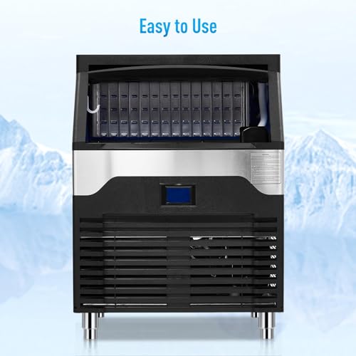 Commercial Under Counter Ice Maker Machine - 160LBS/24H, 100 Lbs Capacity, Industrial Ice Ready in 5-15 min - Freestanding Stainless Steel Ice Maker for Bar Restaurant