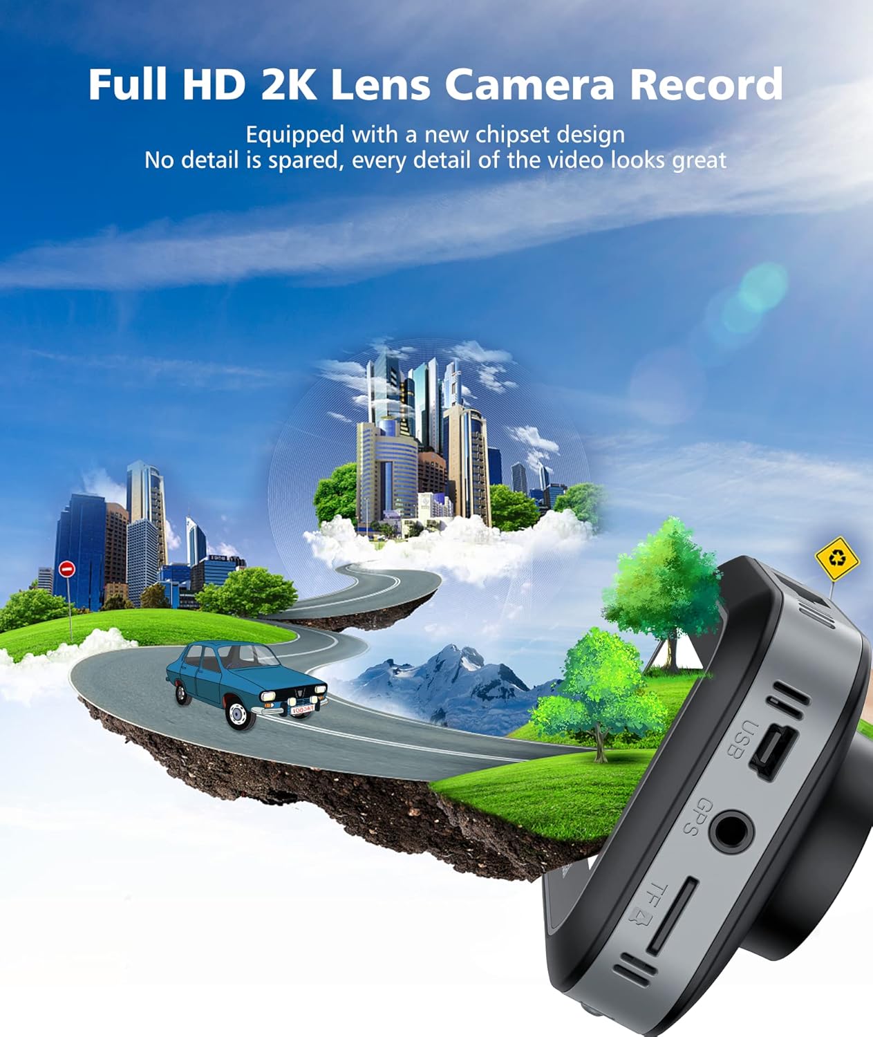 Spedal Dash Cam Front with 32GB SD Card 1080P Full HD Car Camera 2560x1440P HD F1.6 Aperture Record Ultra Night Vision 150° Wide Angle Smart Dash Camera for Cars, Loop Record, G-Sensor Pack of 2