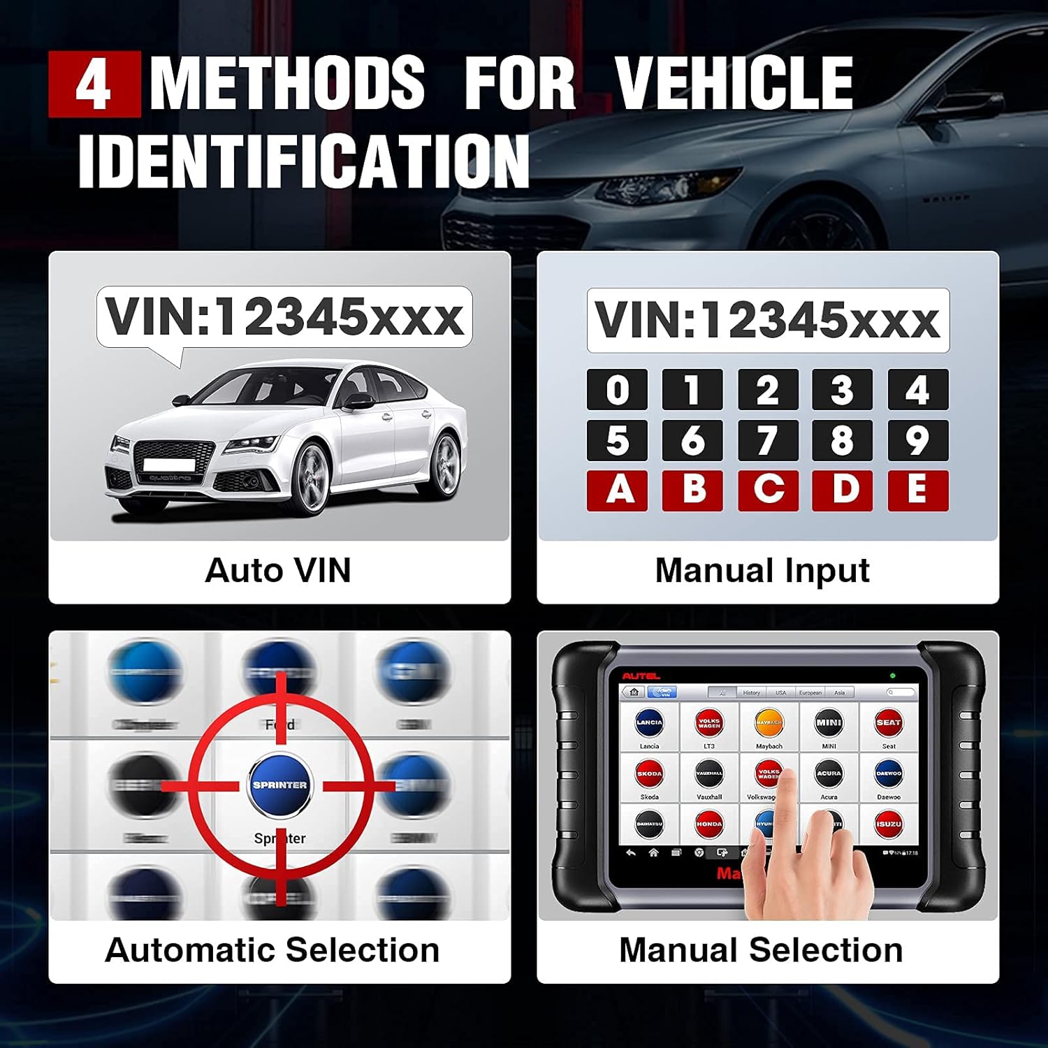 Autel MaxiCOM MK808 OBD2 Scanner Diagnostic Scan Tool with All System Diagnosis and Service Functions Including Oil Reset, EPB, BMS, SAS, DPF, TPMS Relearn