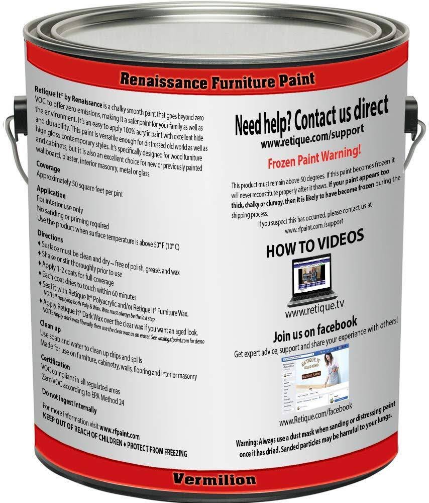 Retique It Chalk Finish Paint by Renaissance - Non Toxic, Eco-Friendly Chalk Furniture u0026 Cabinet Paint - 128oz (Gallon), Ver