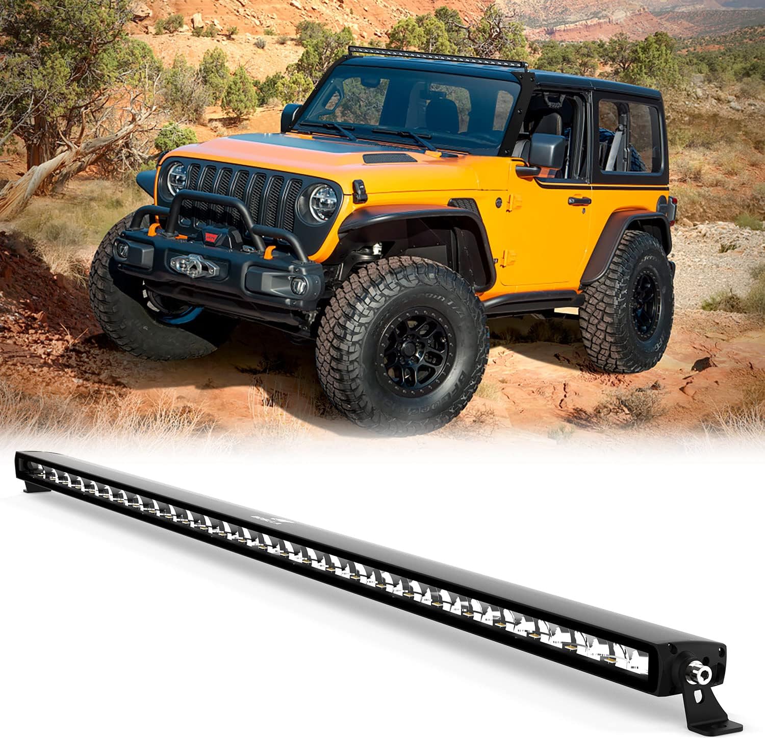 LED Light Bar 52Inch Roof Light Bar for Off-Road Trucks Cars ATV SUV Cabin Boats etc - Single Row Light Bar with Spot Flood Combo Beam - IP69K Waterproof Off Road LED Work Light