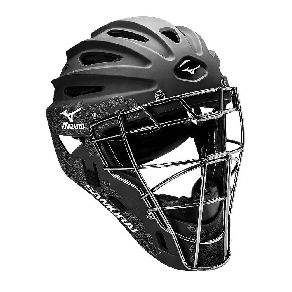 Mizuno Samurai Fastpitch Catchers Helmet, Black, 6 1/2x22 - 7 1/4x22