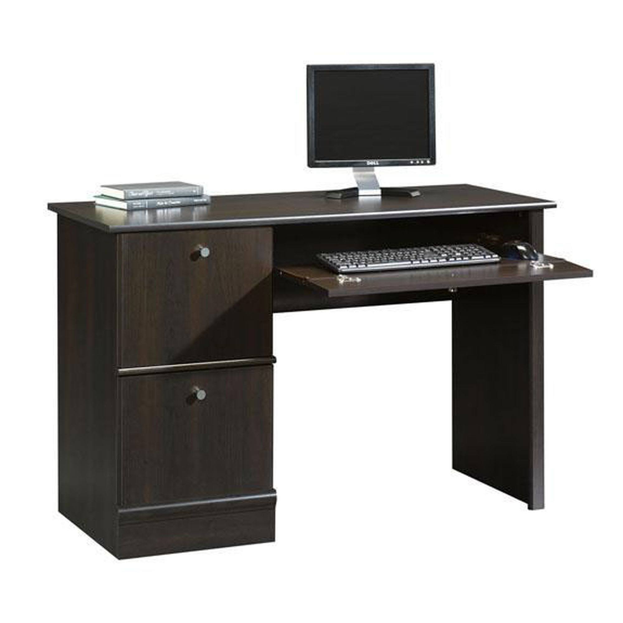 Sauder Computer Desk with Keyboard Tray in Cinnamon Cherry
