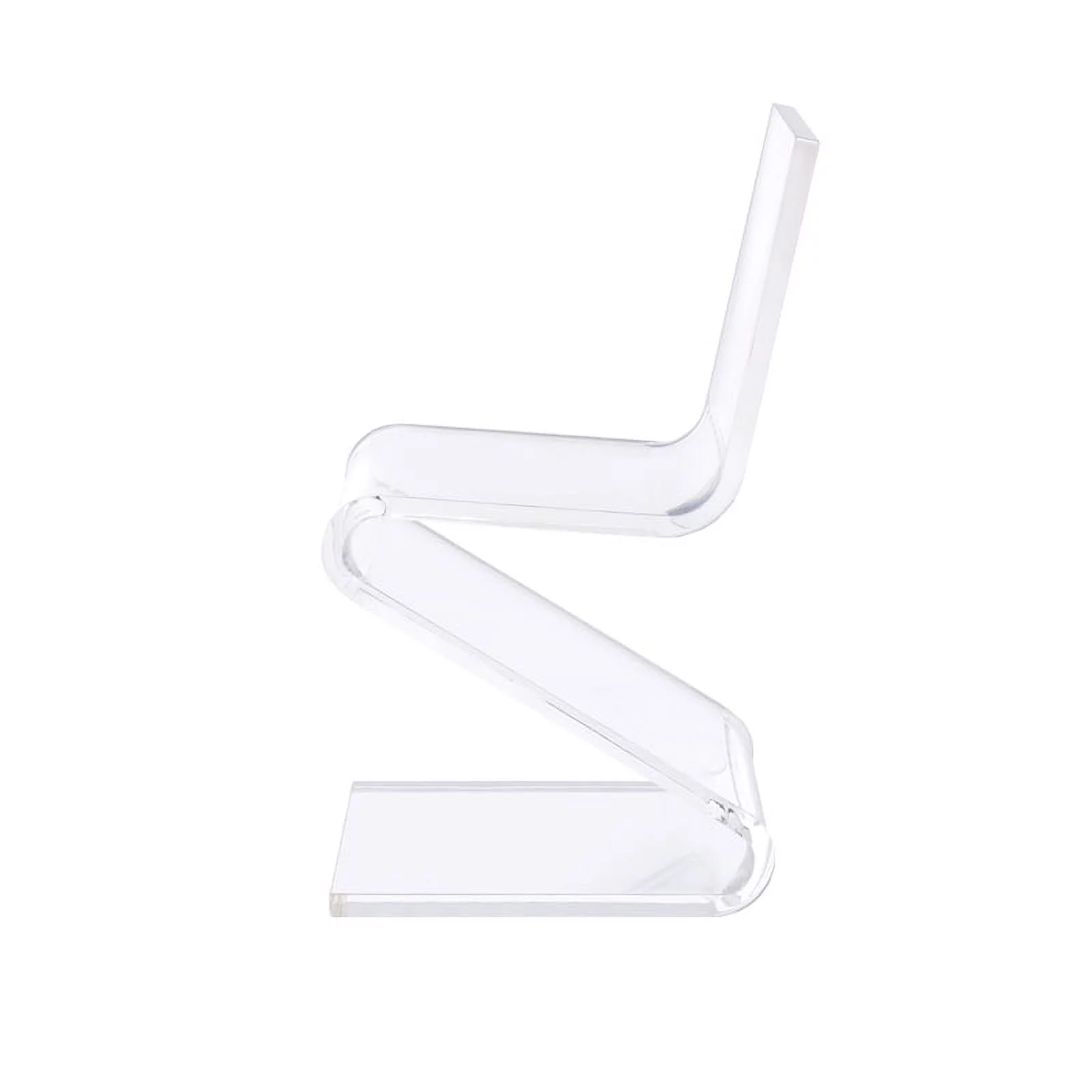 Bowery Hill 16" Modern Acrylic Plastic Z-Design Accent Chair in Clear