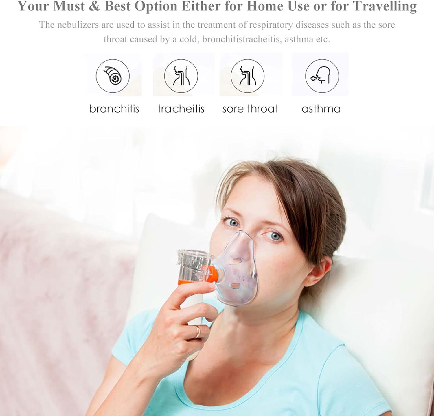 Sweluxe Portable Nebulizer for Kids and Adults, Battery Operated Nebulizer Machine 3 Speed Adjustable Steam Inhaler for Home and Travel Use with Carrying Case