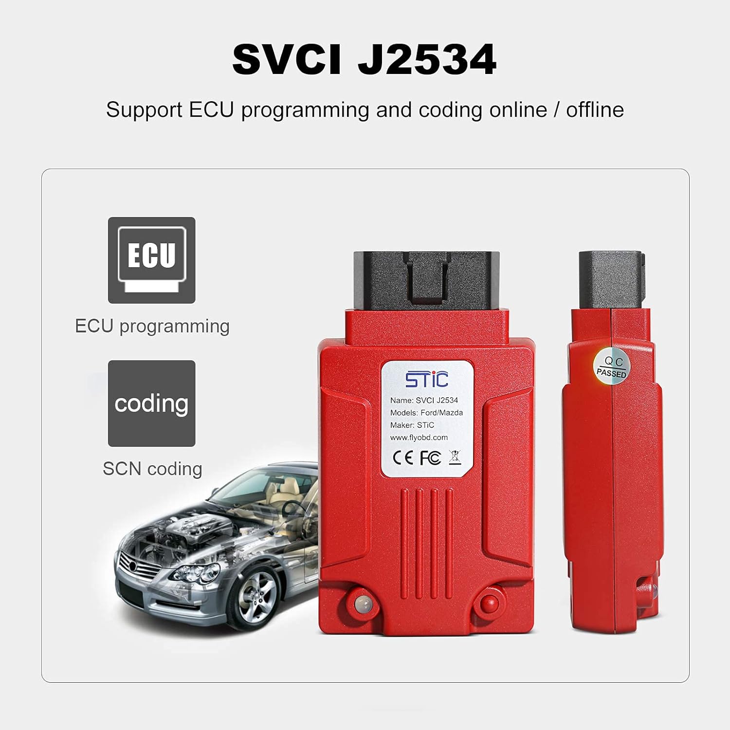 VXDIAG SVCI J2534 Diagnostic Interface Supports SAE J1850 Compatible for Ford Mazda Scan Tool