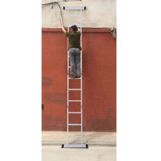 Gymax 12.5ft Multi Purpose Folding EN131 Aluminum Scaffold Ladder Step