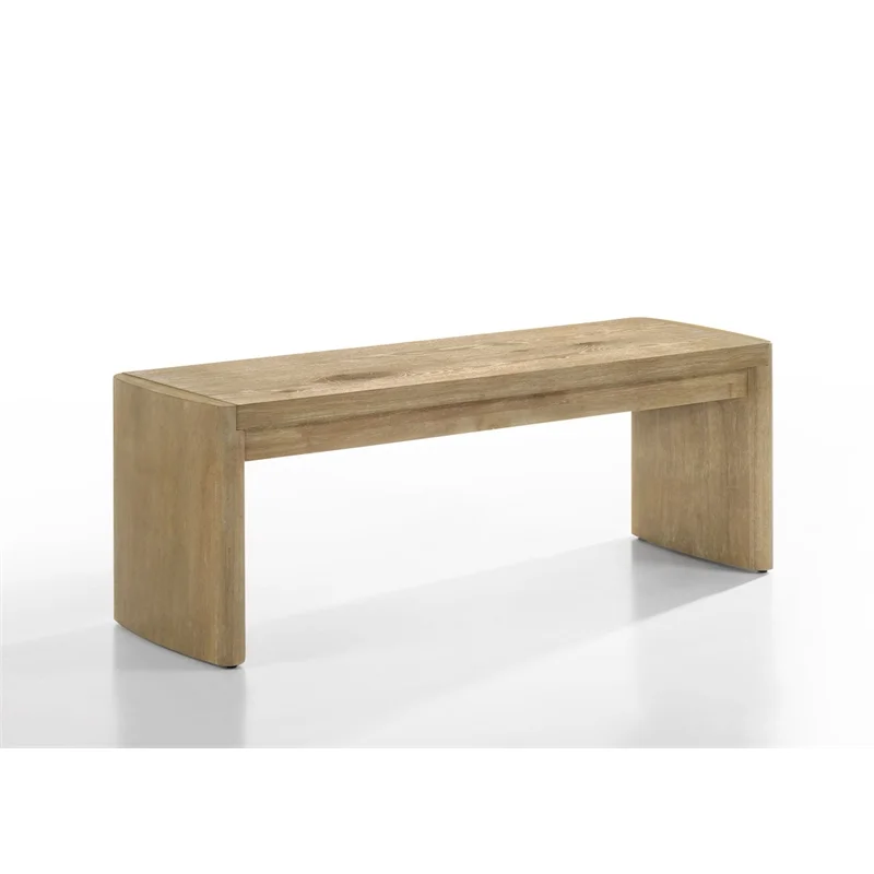 Magnus 6 Piece Oak Finish 84" Extendable Rectangular Dining Table Set Bench