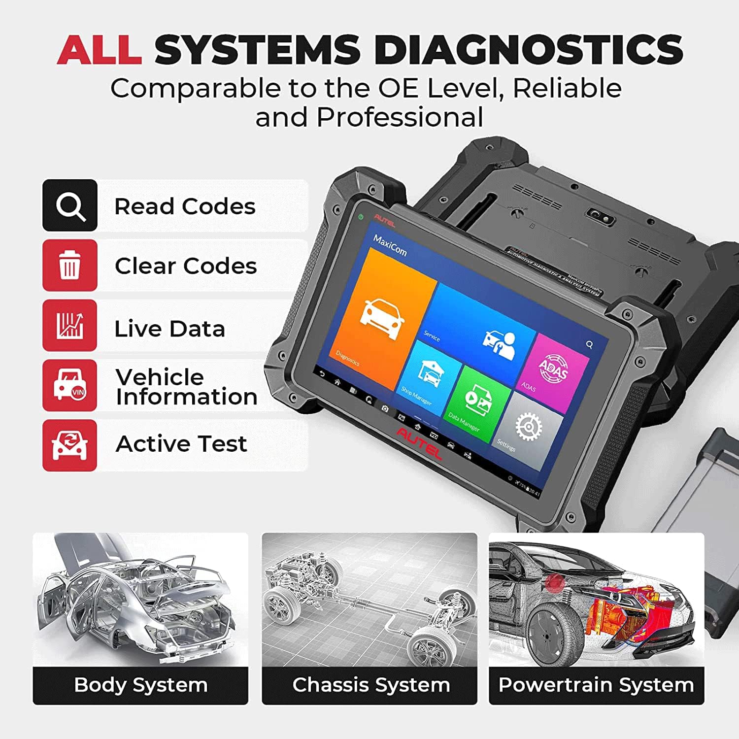 Autel Scanner MaxiCom MK908P 2022: Updated of MS908S Pro Same as Maxisys Elite, J2534 Programming Tool with No IP Restriction, Advanced ECU Coding, 36+ Service, Active Test, Free Car Battery Tester